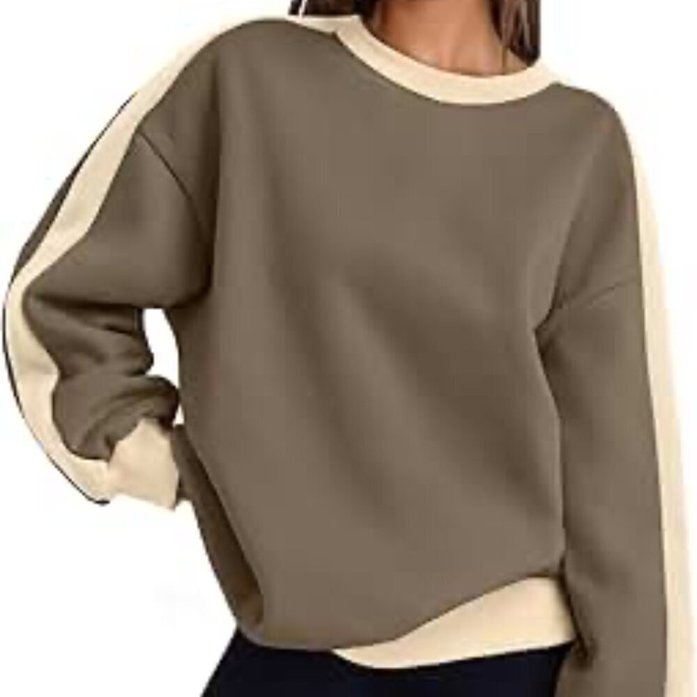 Trendy Queen Colorblock Sweatshirt Women's Sz Small Cotton Blend